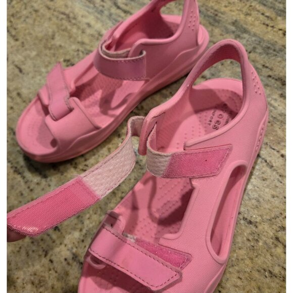 Crocs 206267 Kids Pink Lemonade Swiftwater Expedition Sandals Straps Size US J2 - Picture 4 of 14